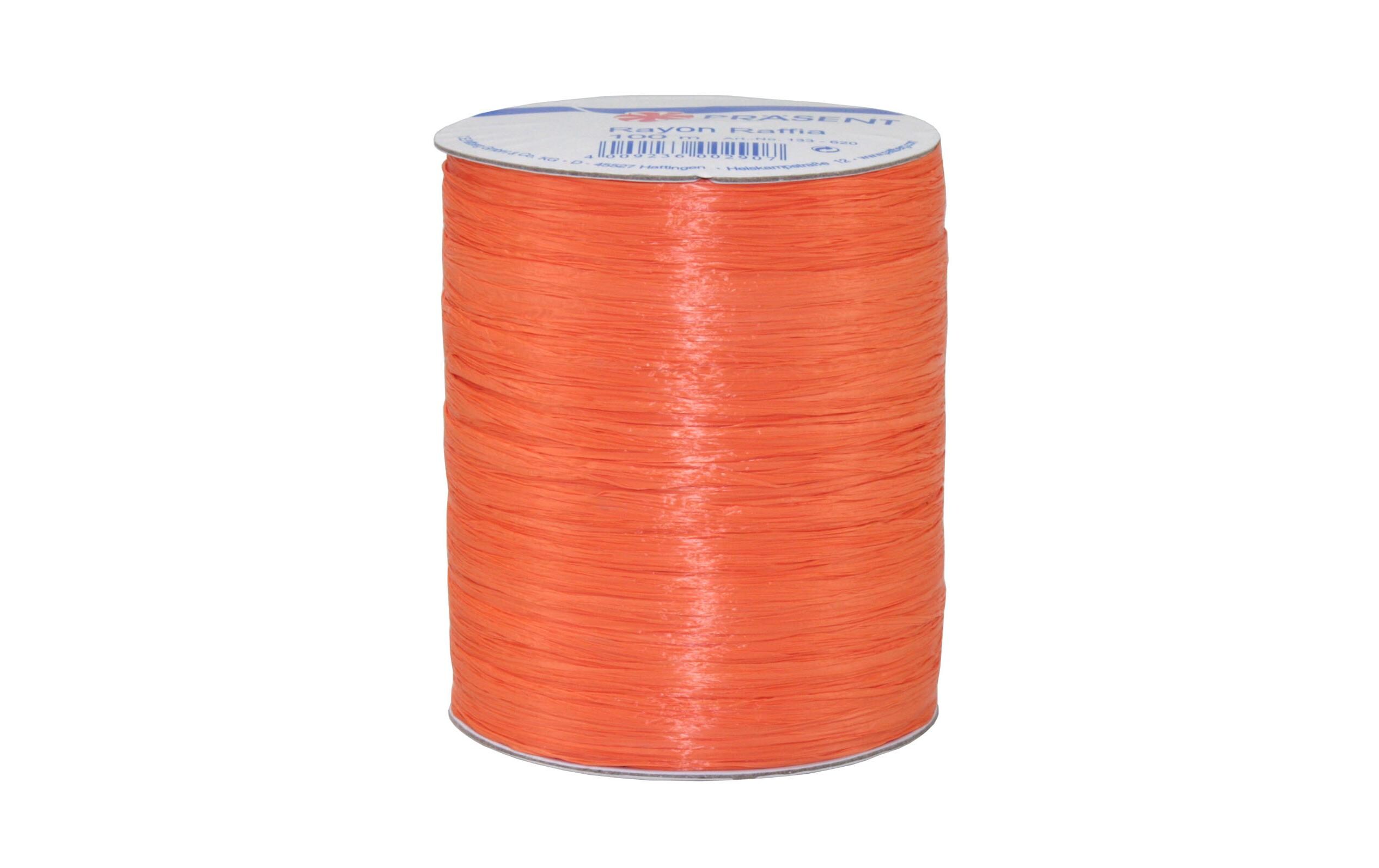 Geschenkband Raffia Rayon 100 m, TangerineBand für Geschenke