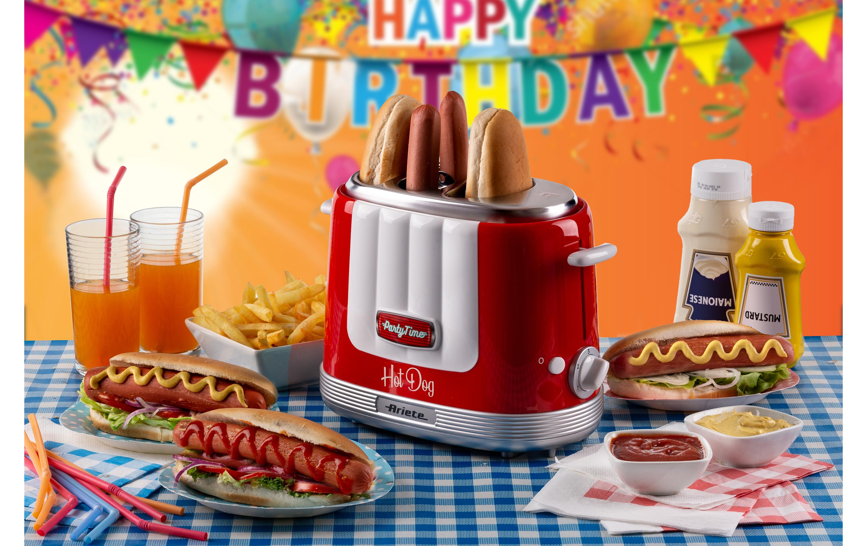 Hot Dog Maschine Party Time ARI-206-RD Rot/WeissHot Dog-Gerät