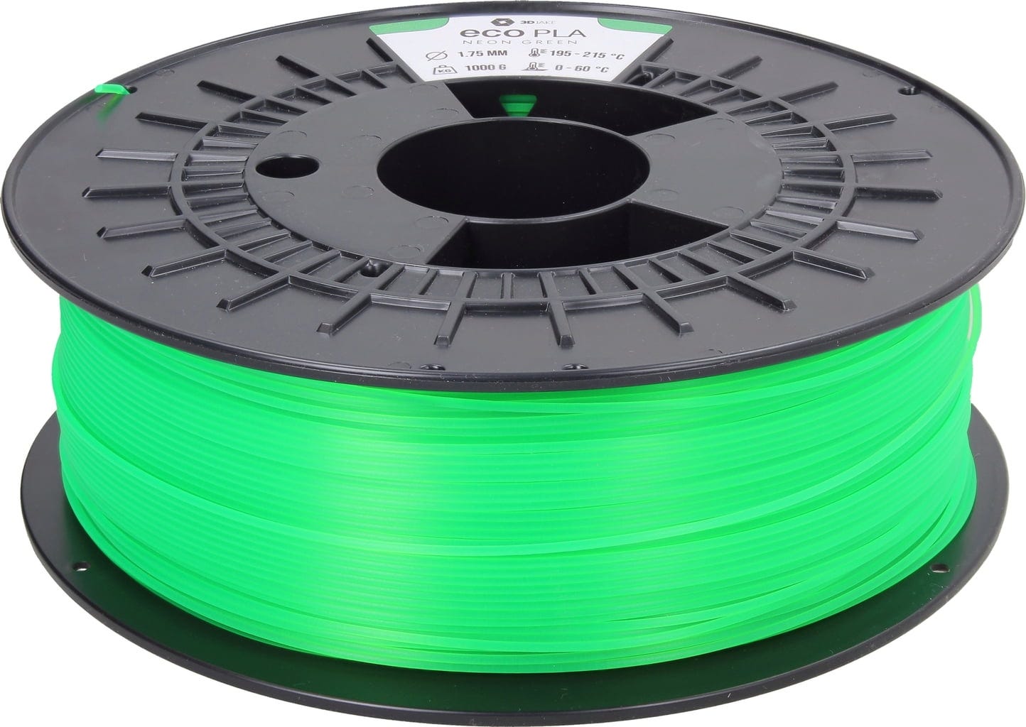 3DJAKE  ecoPLA Neon Grün, 1,75 mm / 1000 g    Allround PLA Filament zu einem unschlagbaren Preis in Neon Grün