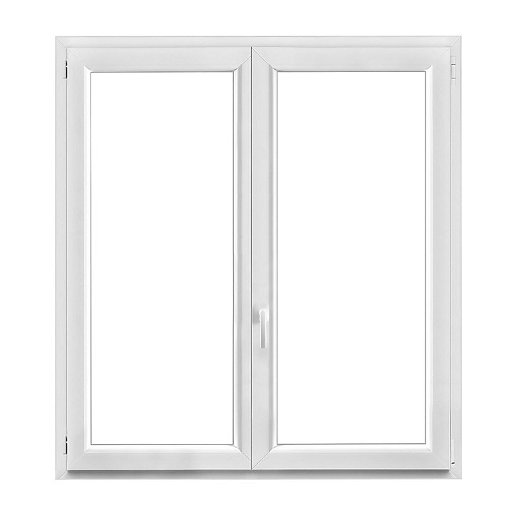 Fenêtre PVC 2 vantaux oscillo-battant GoodHome blanc - l.140 x h.145 cm