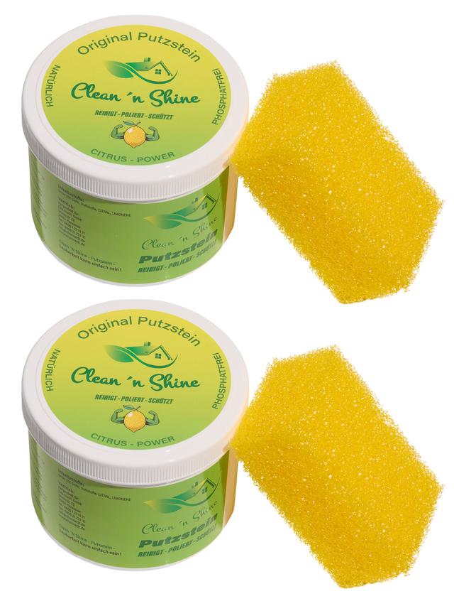 Clean & Shine Putzstein mit Schwamm