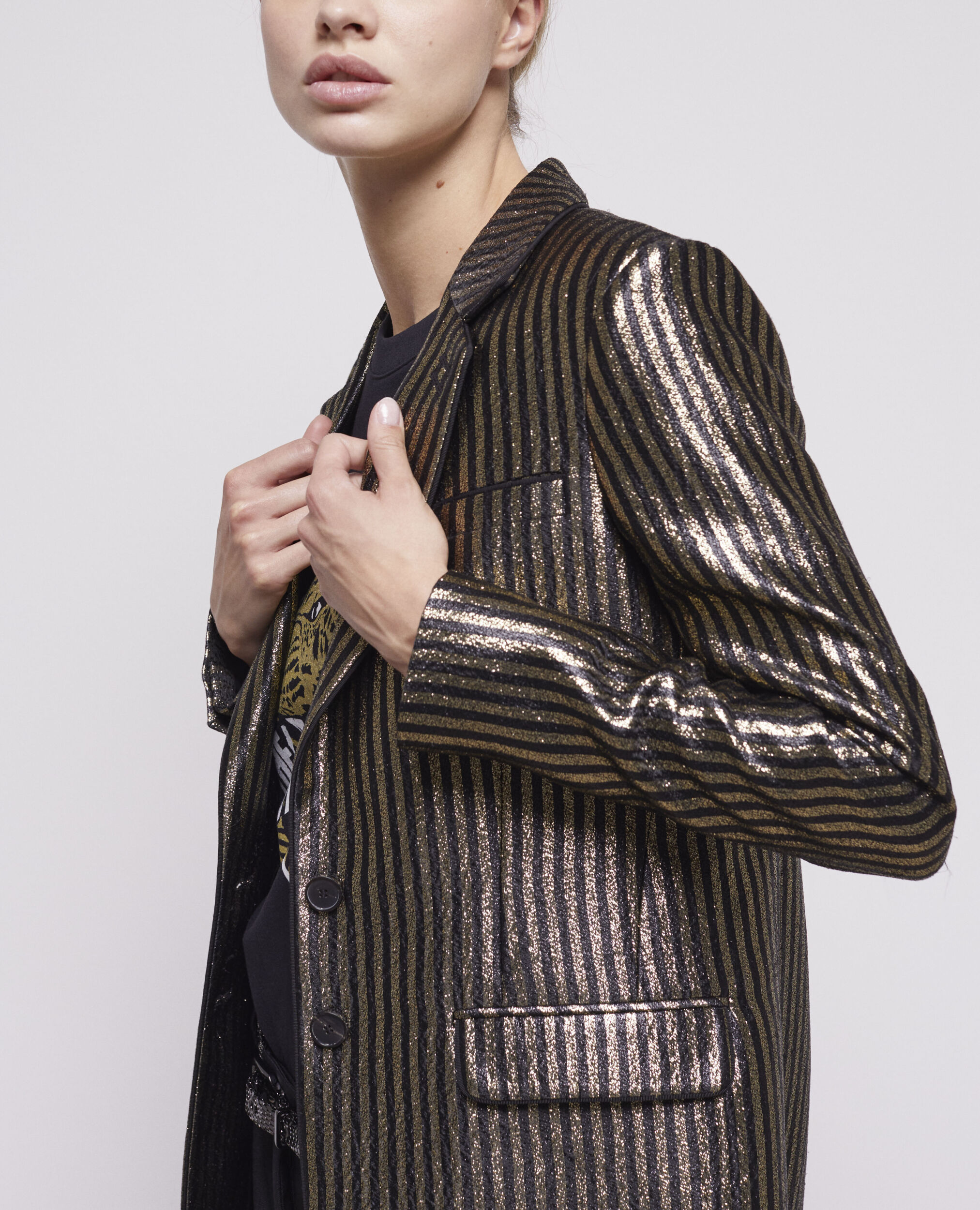 Veste à rayures dorée