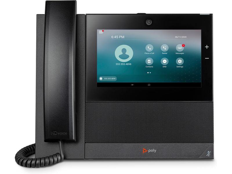 HP Tischtelefon Poly CCX 700 SIP Schwarz Business-Media-Tischtelefon mit Farb-Touchscreen und 4 Mpx Kamera