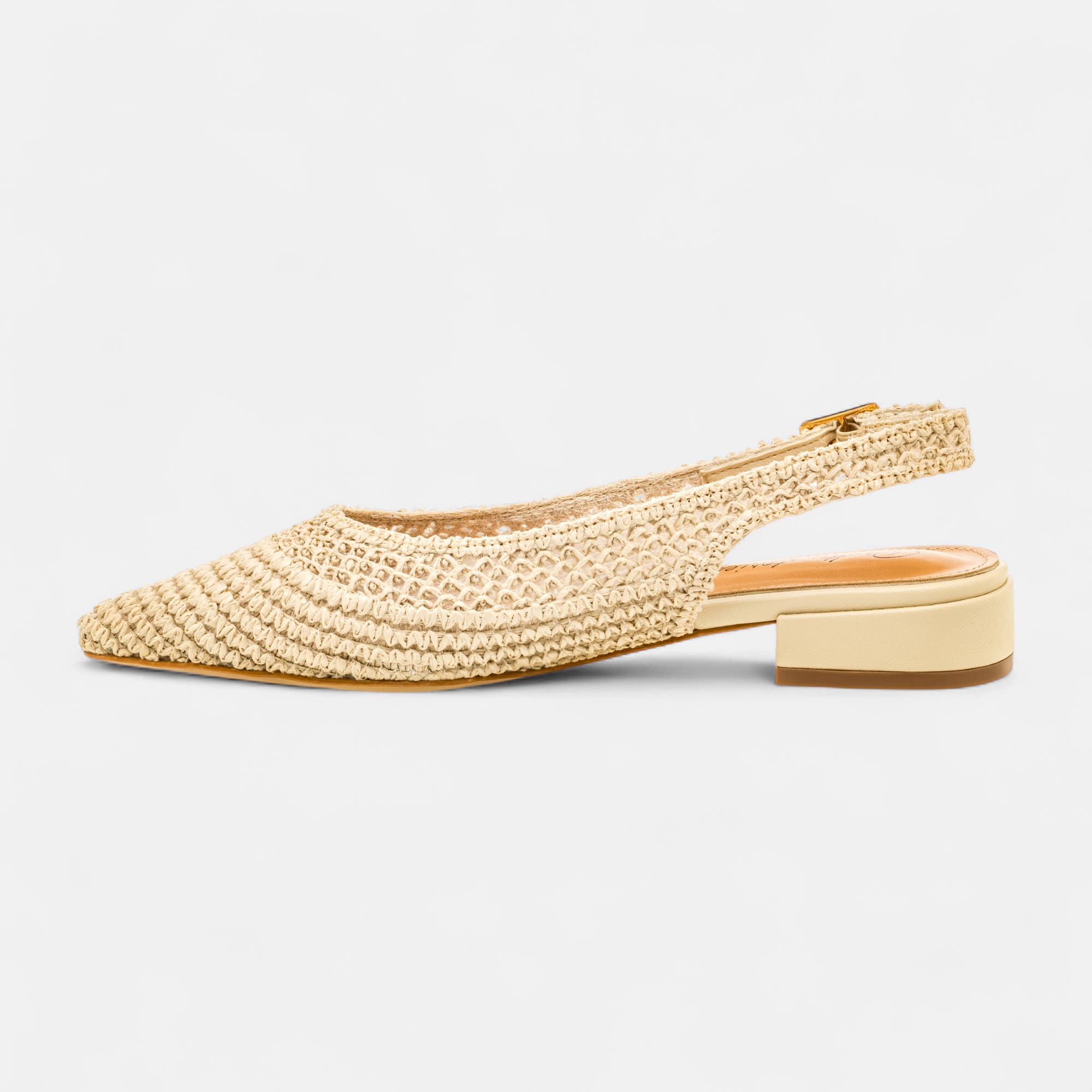 Escarpins avec bride arrière Femme beige