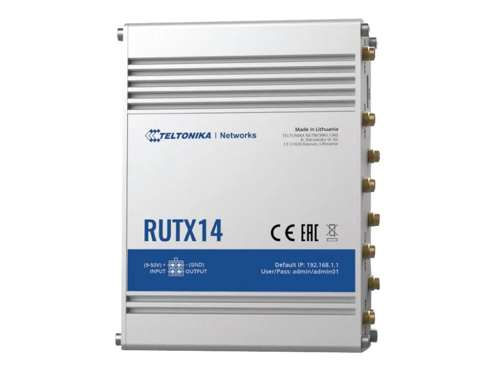 Teltonika RUTX14 - Trådløs router - WWAN 5-port switch - 1GbE - Wi-Fi 5 - Dual Band - 3G