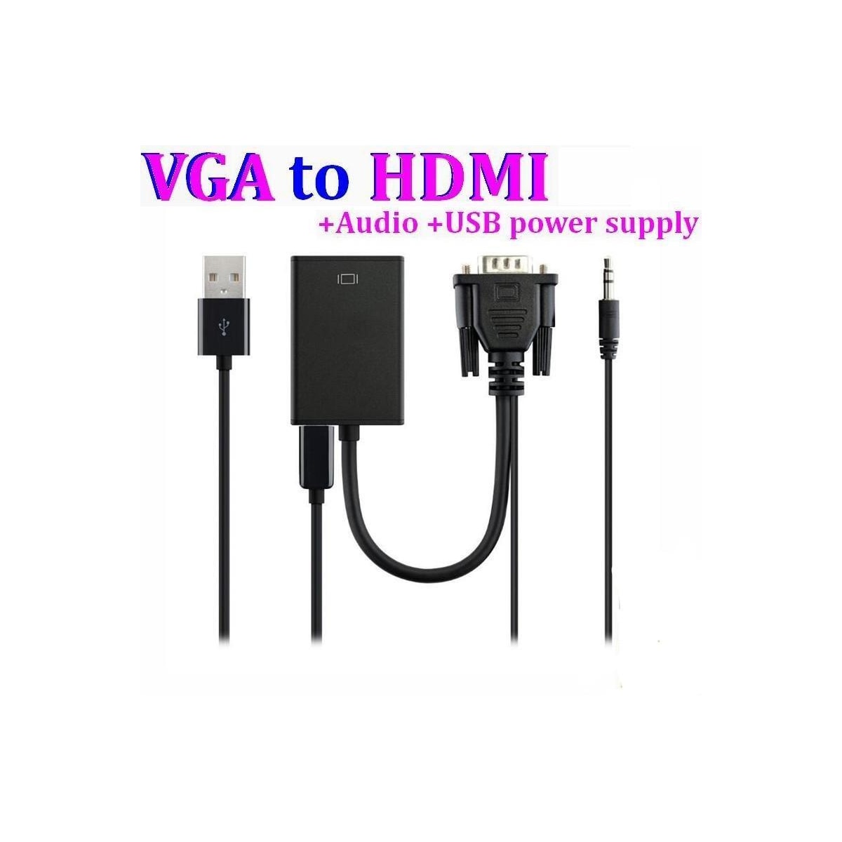 NÖRDIC VGA til HDMI adapter 1080p 60Hz HDCP 1.2
