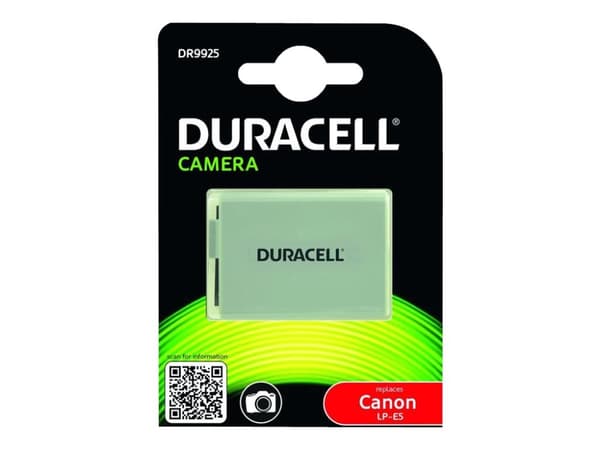 Duracell DR9925 - Kamerabatteri - Li-Ion - 950 mAh - for Canon EOS 1000D, 450D, 500D, Kiss F, Kiss X2, Kiss X3, Rebel T1i, Rebel XS, Rebel XSi
