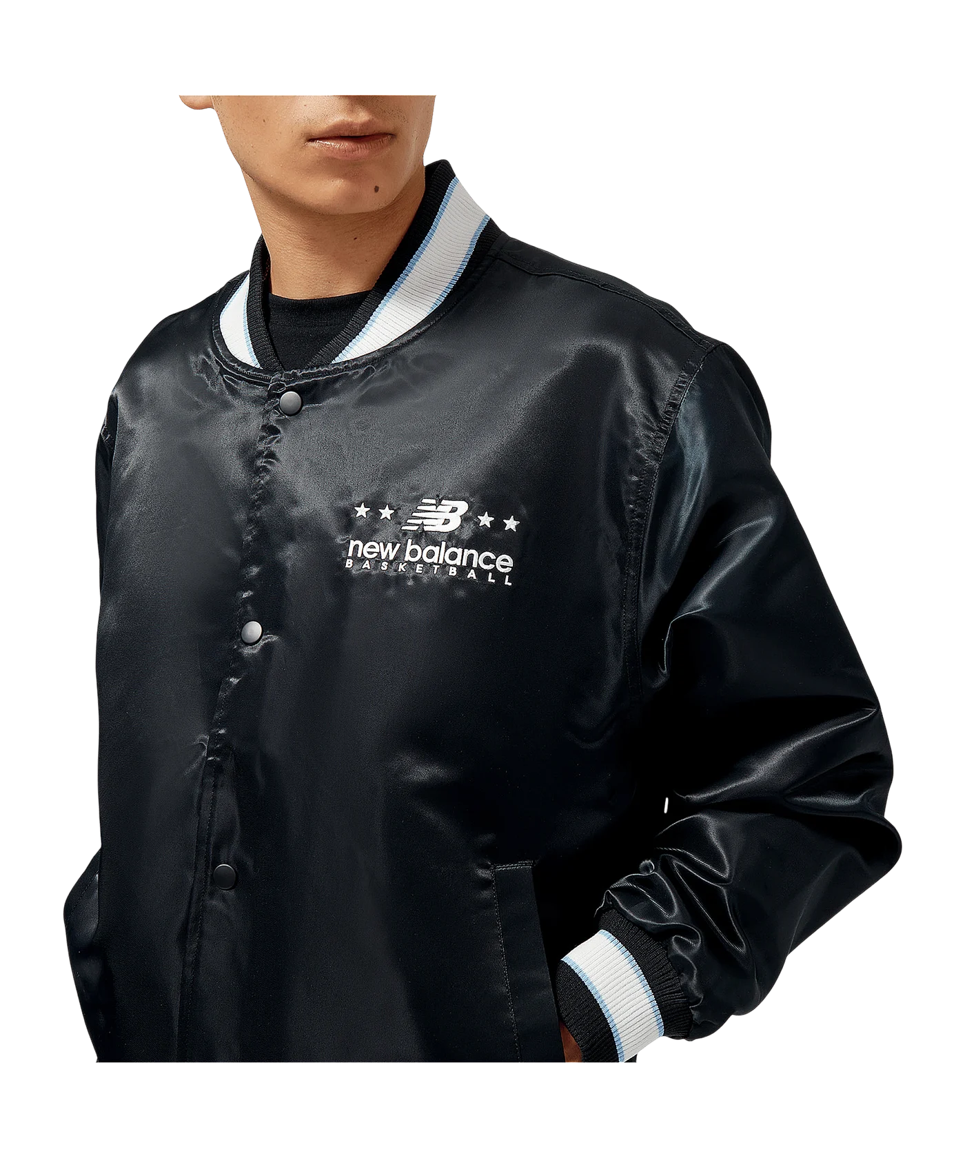 New Balance Hoops Woven Jacke Schwarz FBLK
