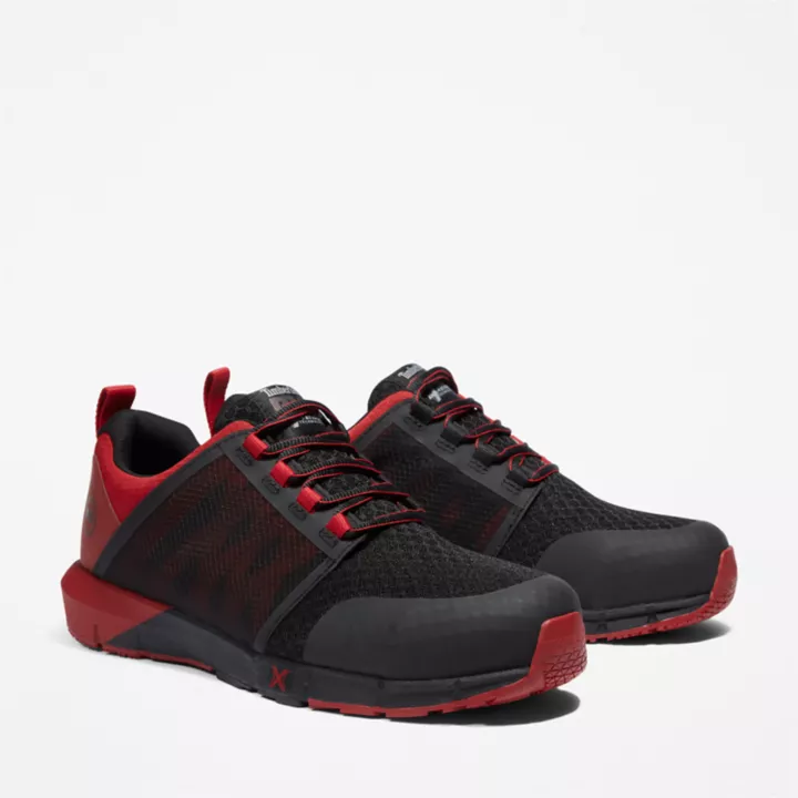 Chaussure de travail à embout en alliage Radius pour homme en noir et rouge