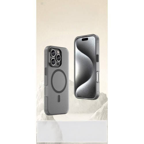 iPhone 16 Pro MagSafe Hybrid Hülle TPU Bumper Slim Design Matt - Schwarz