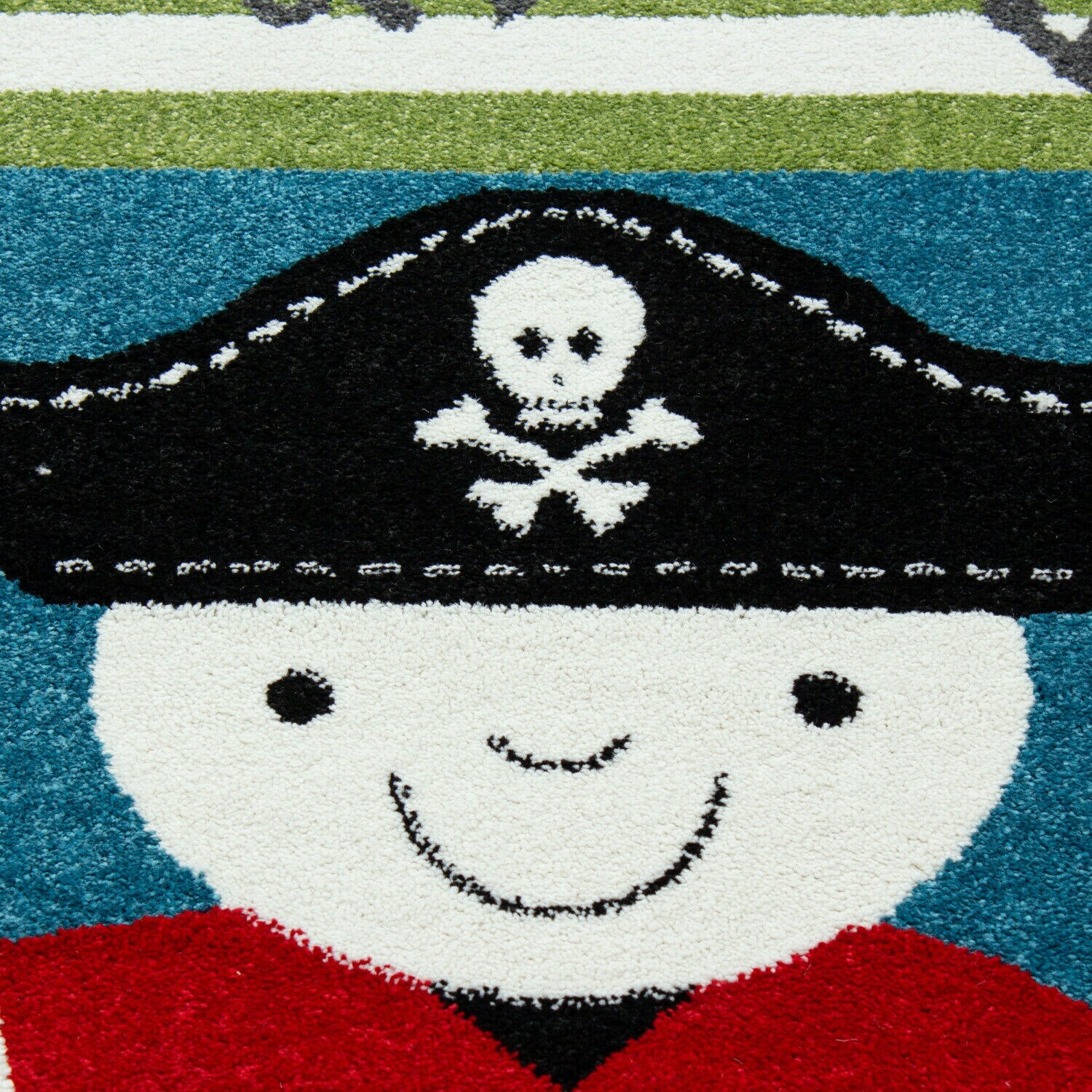 Süßer Piratenmotiv Kinderteppich - Rechteckig/ Rund, Kinderzimmer, Spielzimmer