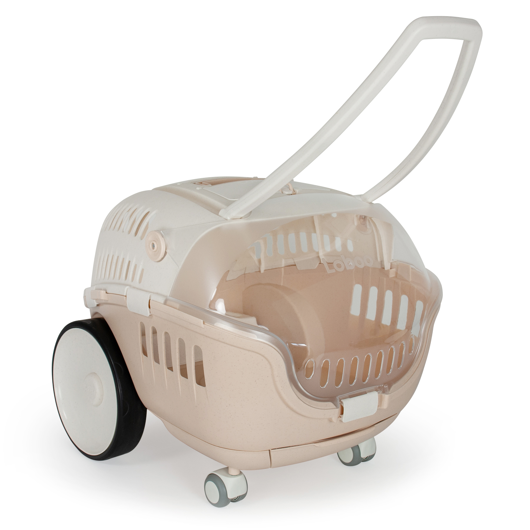 Loboo - Caixa de Transporte Completa Bubble Sand para Animais de Estimação, Ideal para Gatos e Cães de Pequeno e Médio Porte, com Cúpula e Rodas Removíveis, Perfeita para Carro, Casinha de Cachorro e Gato, Bege