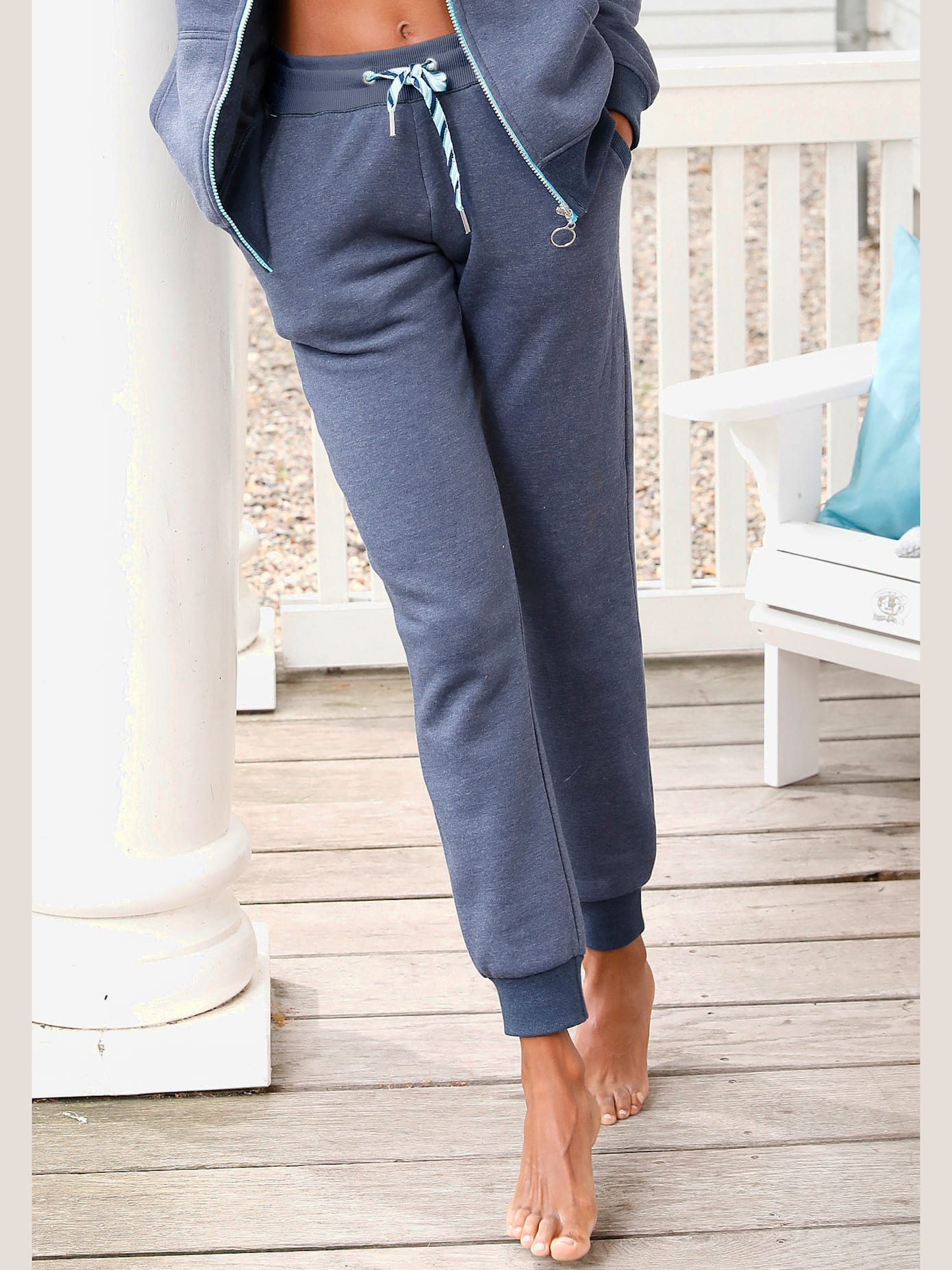 Pantalon détente pantalon molletonné, ceinture élastique côtelée à coulisse