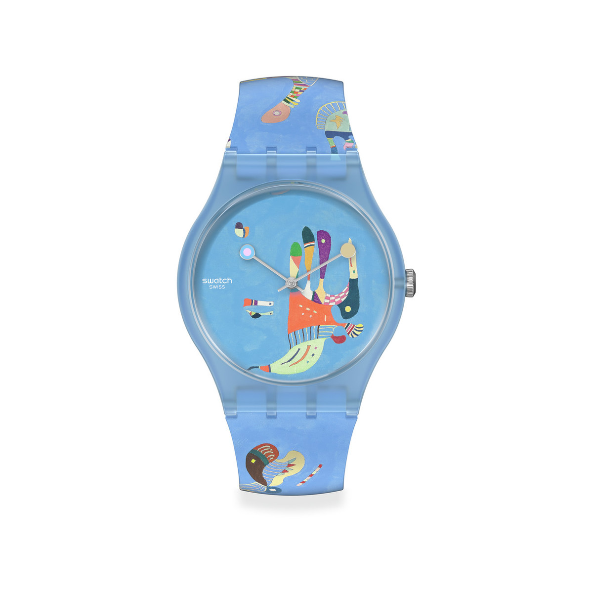 Montre Swatch mixte plastique bracelet silicone bleu