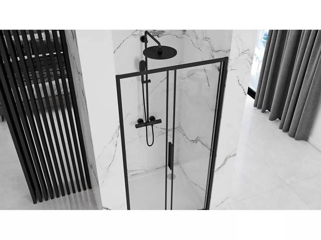 Porte De Douche Coulissante Rea Rapid Slide 140 Black