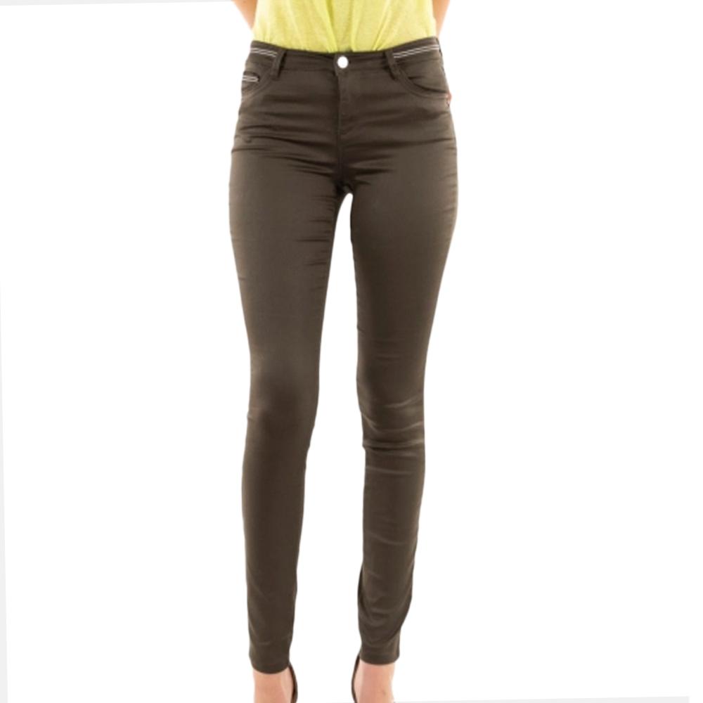 Morgan Pantalon Slim Kaki enduit Femme Morgan Palona