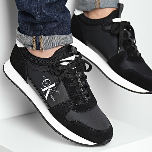 Baskets Runner Sock Laceup 0553 Black Bright White