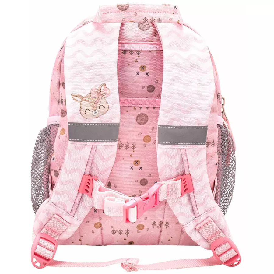 Belmil Kindergartenrucksack Mini Kiddy Kindergartenrucksack für 1-3 Jährige Kinder mit Brustgurt Woodland Deer