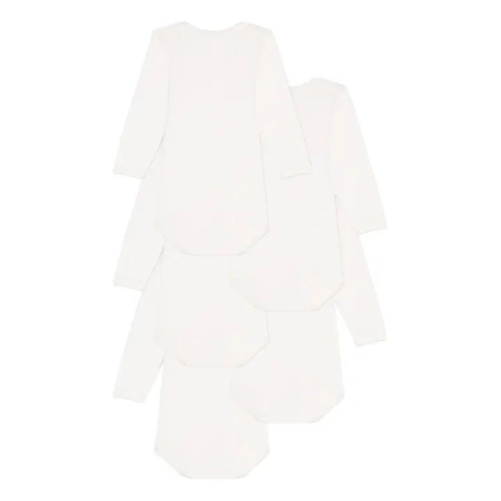Petit Bateau Lot 5 Bodies Coton Bio Lapins | Blanc