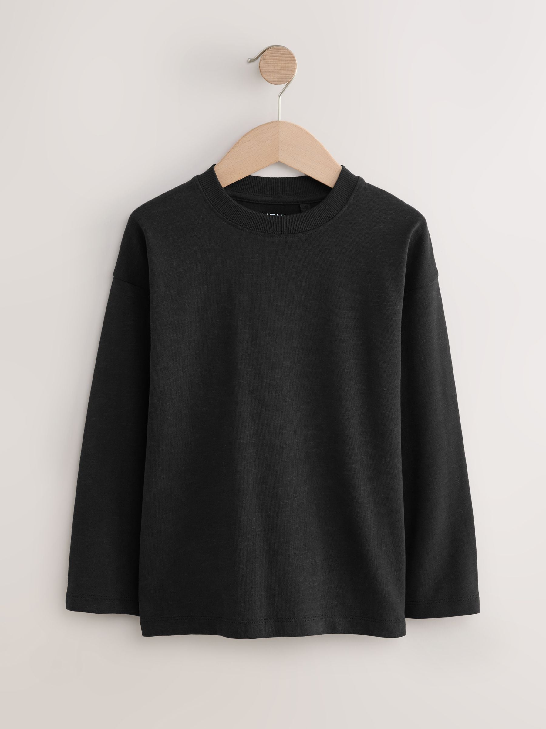 Zwart - Behaaglijk T-shirt met lange mouwen (3-16 jr)