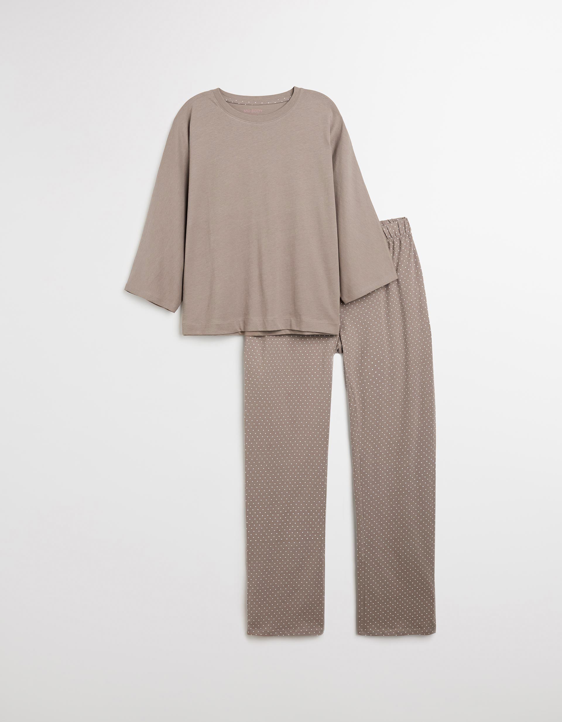 Pijama com Bolinhas, Mulher, Cinzento