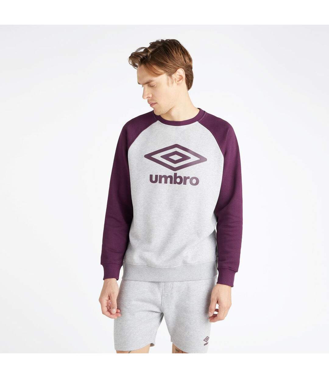Umbro - Sweat CORE - Homme (Gris chiné / Violet foncé) - UTUO1330