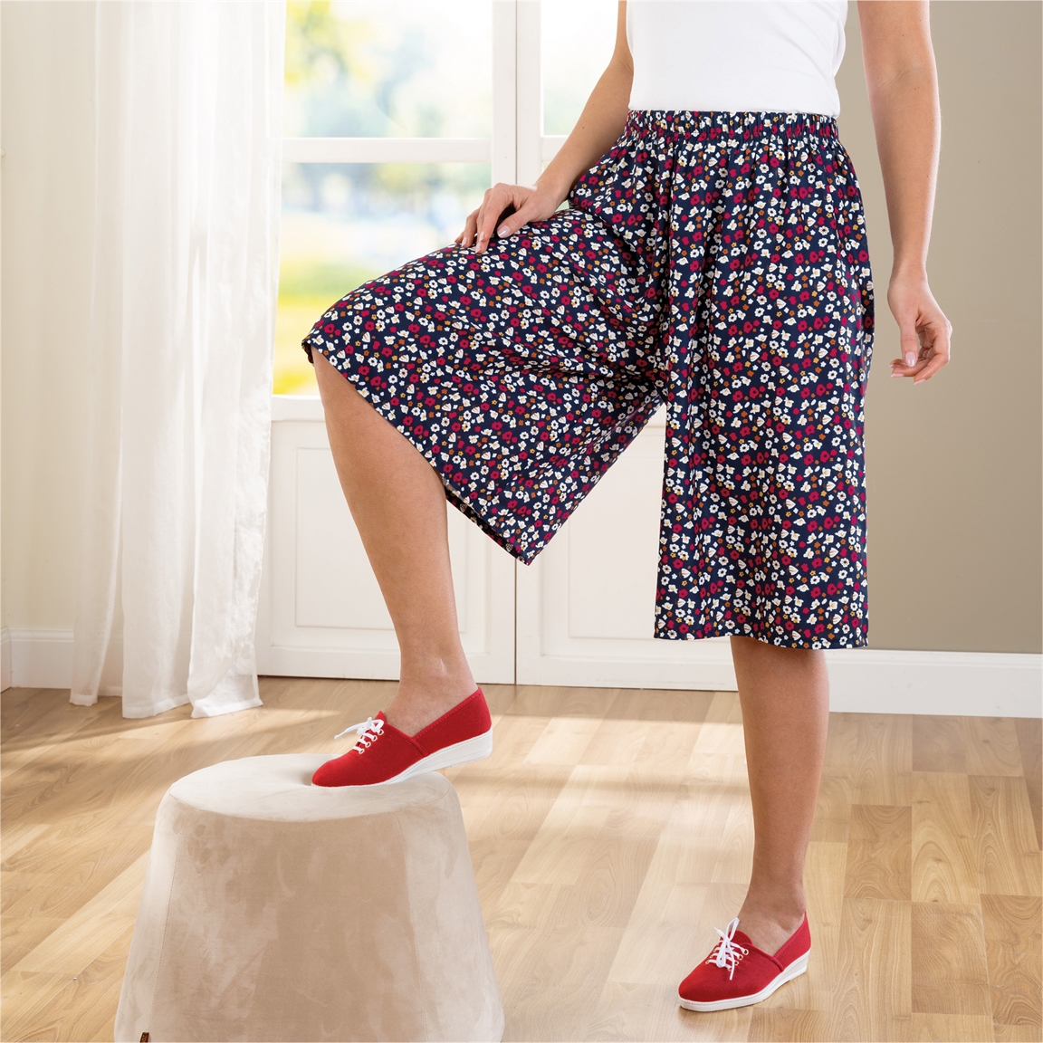 Jupe culotte fleurie