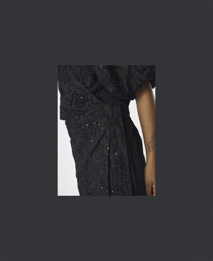 Object OBJFARA RE 2/4 WRAP DRESS 135 Black