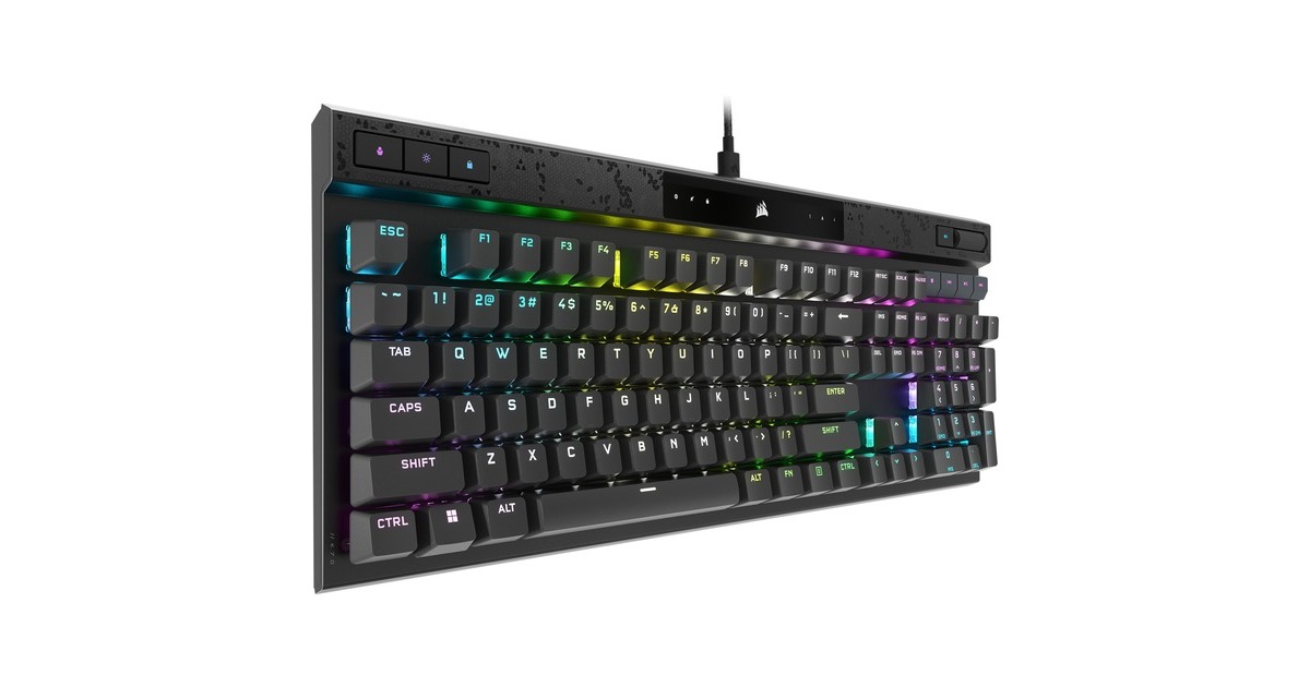 CorsairK70 MAX RGB, gaming toetsenbord  (Zwart, US lay-out, Corsair MGX, RGB leds, PBT double-shot)