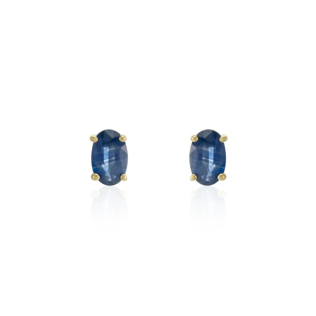 Boucles D'oreilles Puces Or Jaune Bellona Saphir