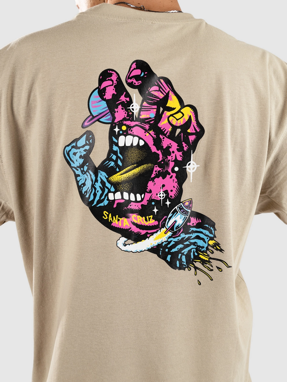 Santa Cruz Space Hand T-Shirt stone grey