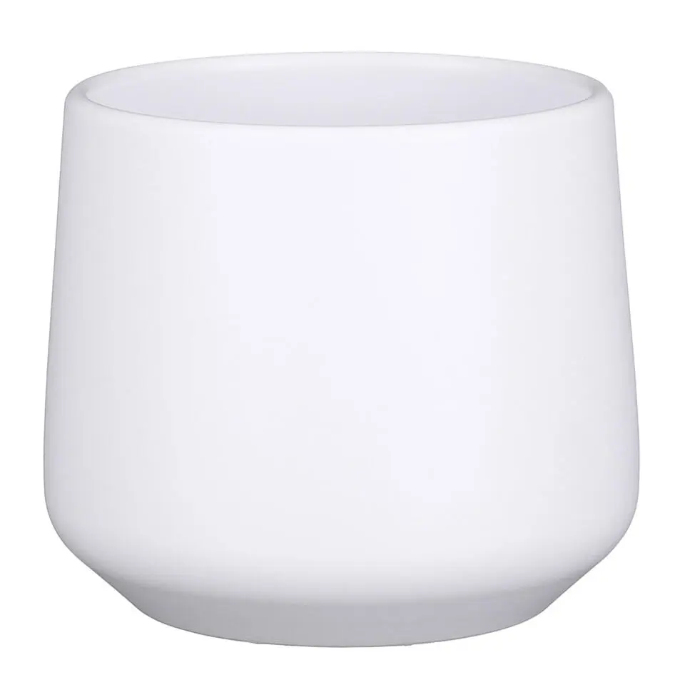 Mica Decorations Bloempot - wit - mat - keramiek - H15,5/D17 cm