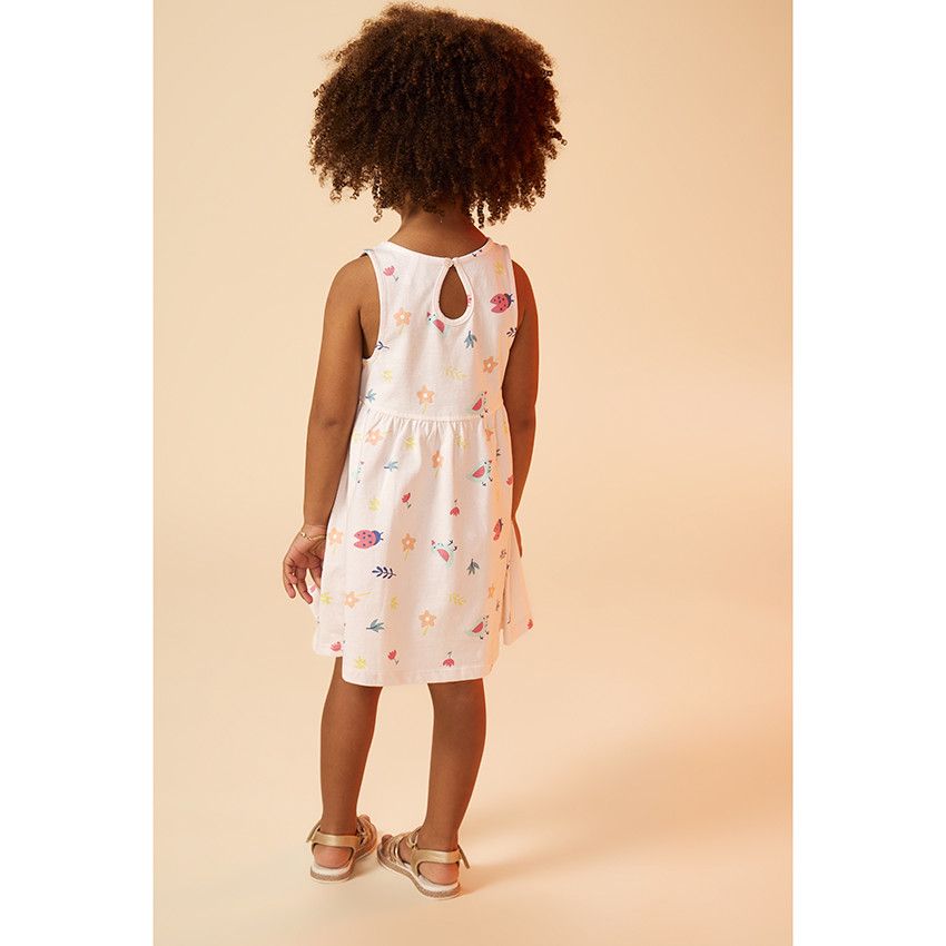 Robe débardeur en jersey imprimé fantaisie pour bébé fille - Rose
