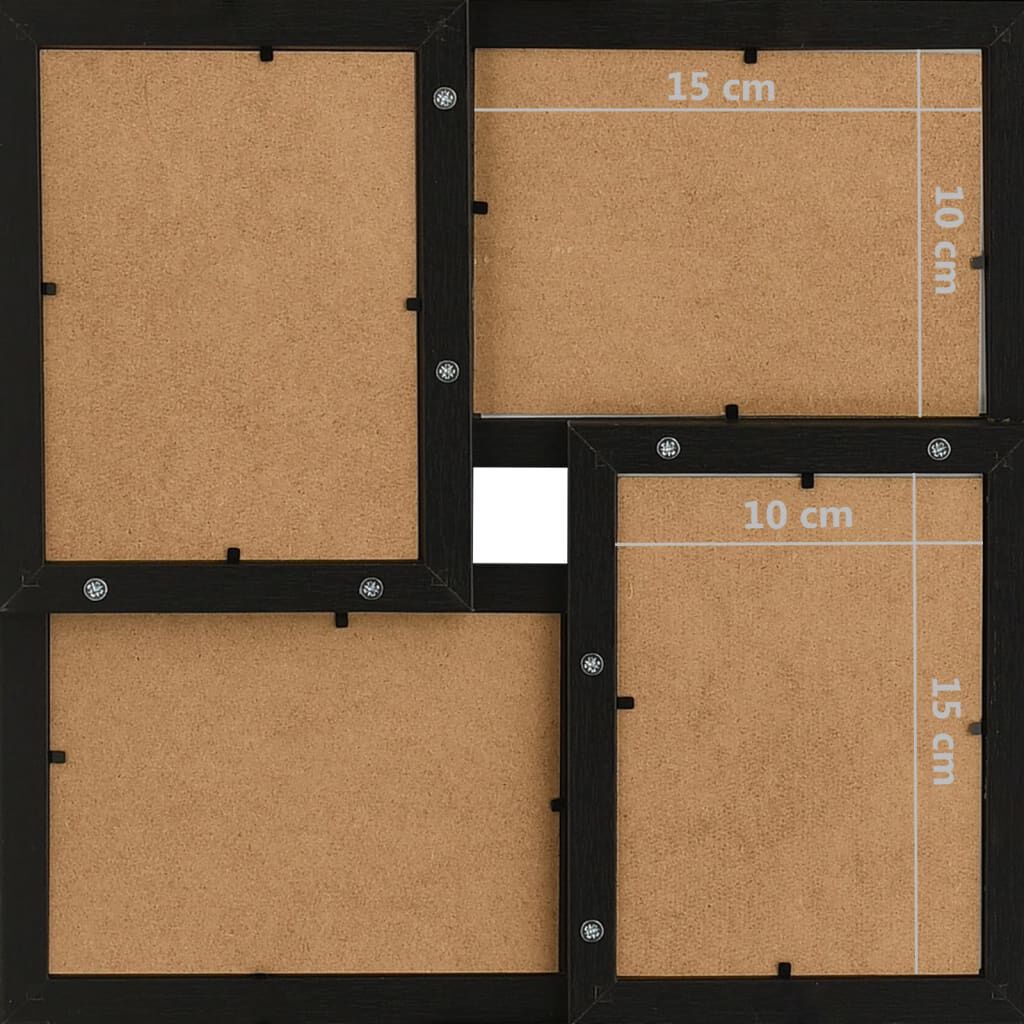 vidaXL Fotolijst voor 24 foto's 10x15 cm, zwart, MDF