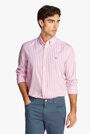 Tommy Hilfiger Poplin Overhemd Streep Roze MW0MW39159-0D1 kopen