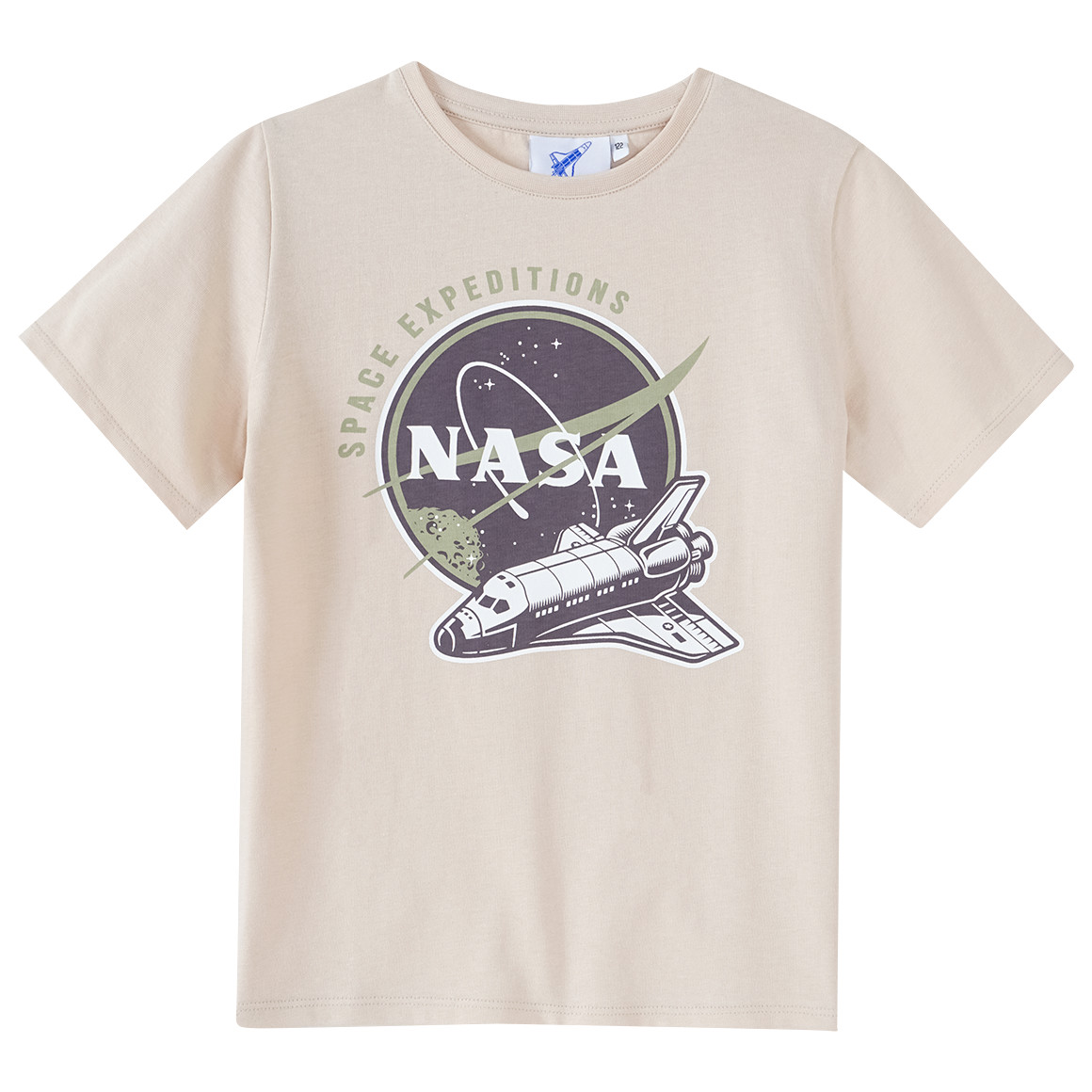Topolino NASA T-Shirt mit großem Print beige