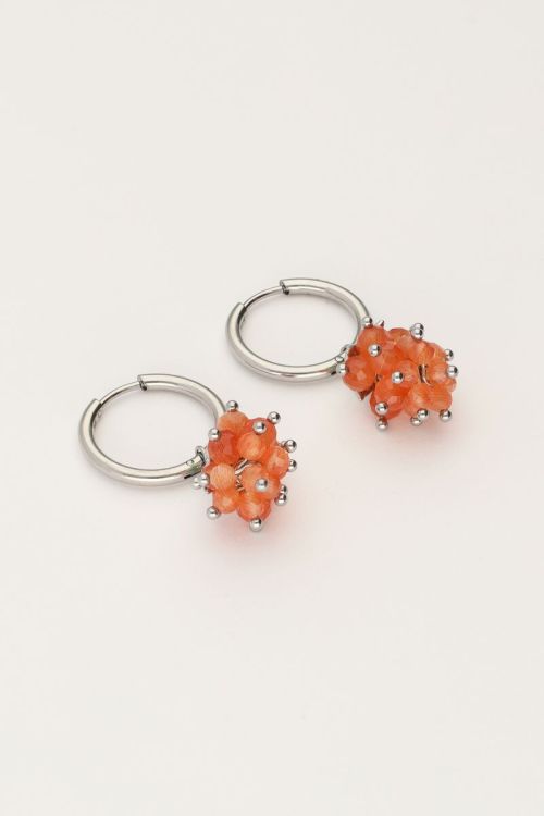 Oorringen met oranje druiventros