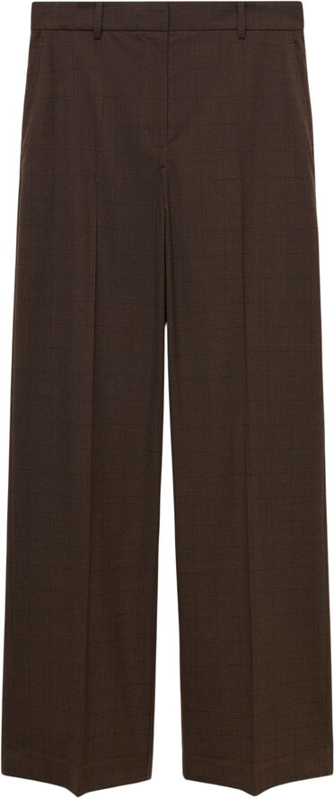 MANGO Straight checked trousers Light beige
