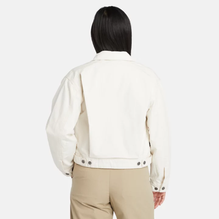 Veste en toile délavée Strafford pour femme en blanc
