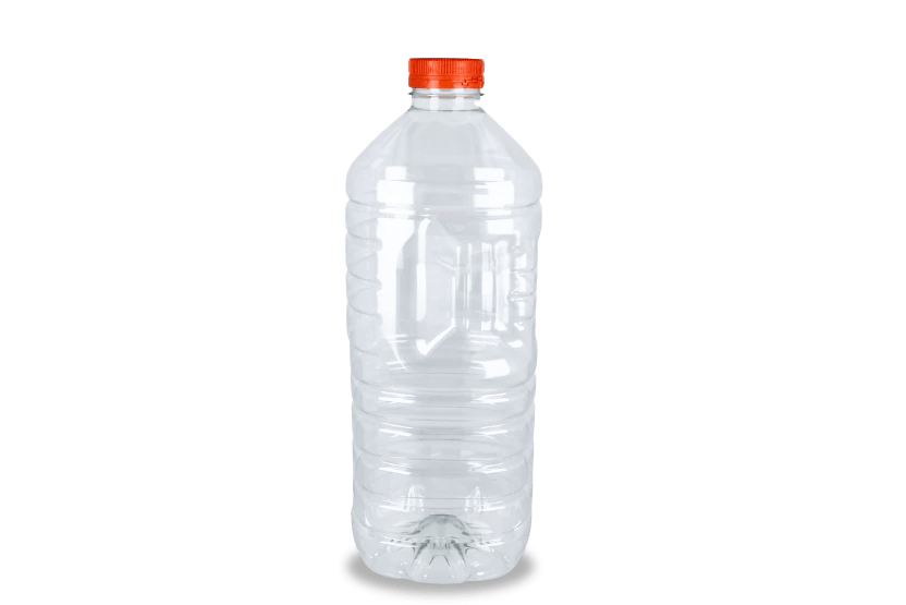 rPET flesje 1000cc met oranje vaste dop