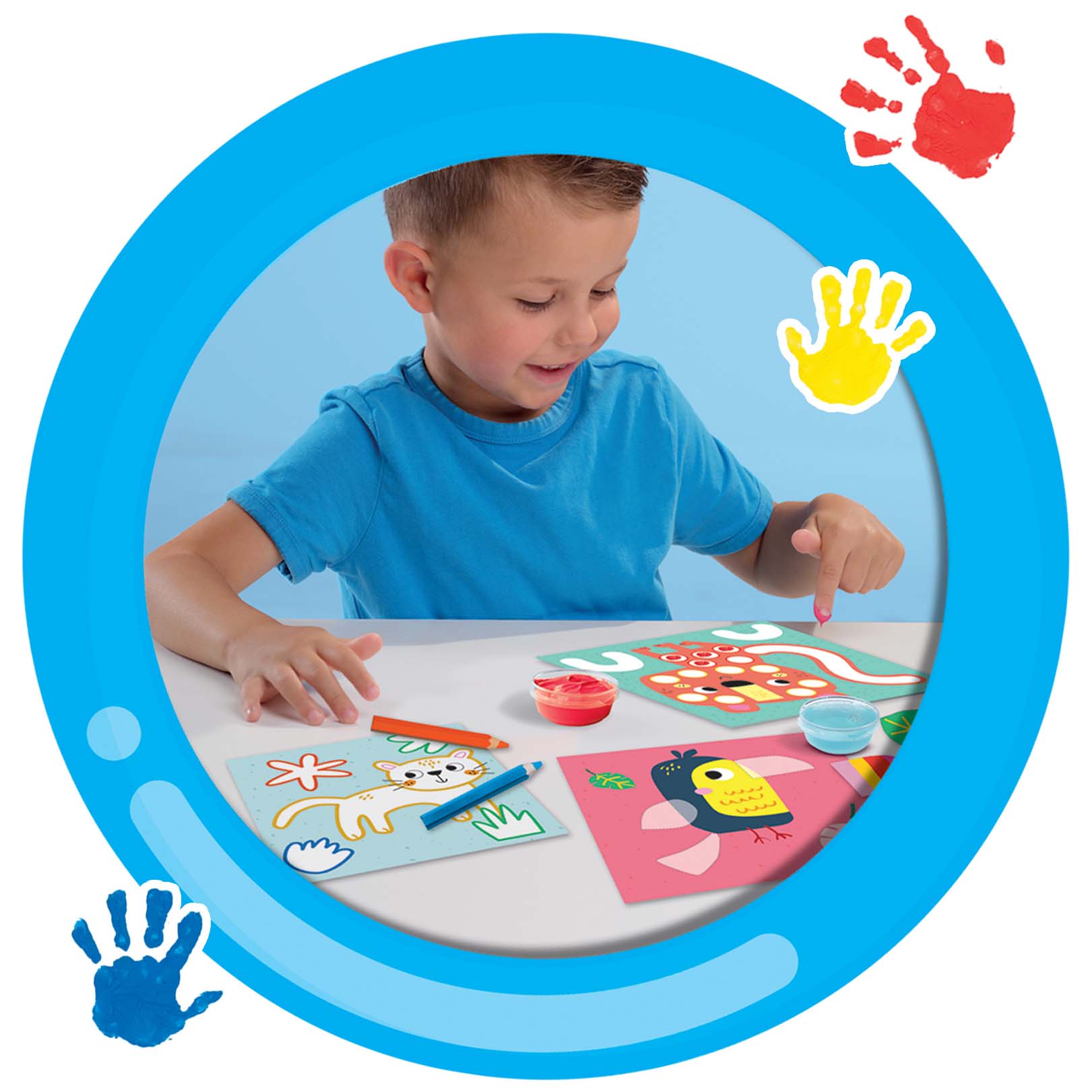 SES My First 3 in 1 set - vingerverven, kleuren en vormen plakken multi