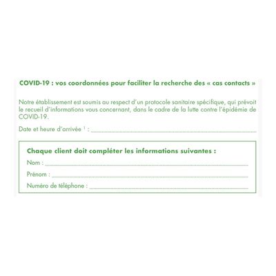 Exacompta - Cahier de rappel COVID-19