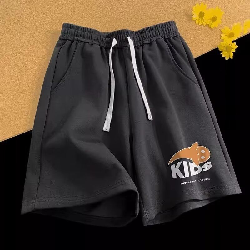 Cowpow - Cartoon Print Sweat Shorts met Trekkoord Taille