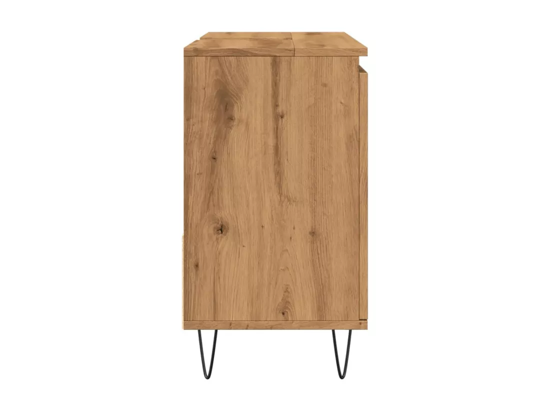 Armoire de lavabo de salle de bain chêne artisanal 65x33x60 cm