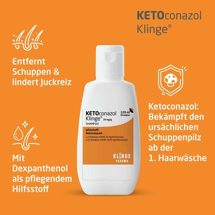 KETOconazol Klinge Shampoo 20 mg/g, 120 ml
