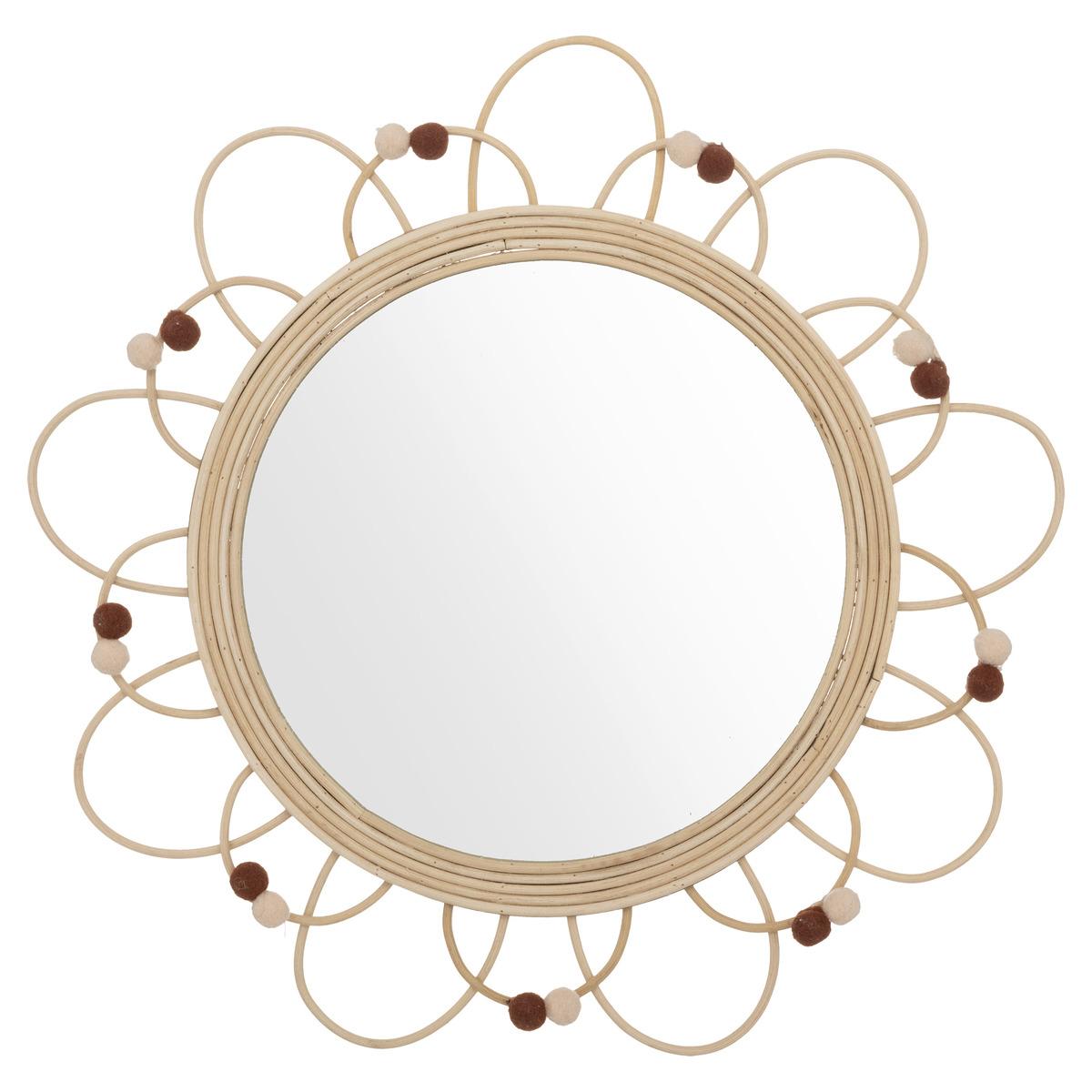 MIROIR ROTIN CAMPAGNE D.38CM