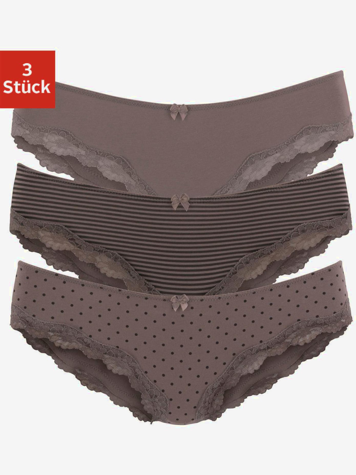 Lot de 3 slips bikini lascana