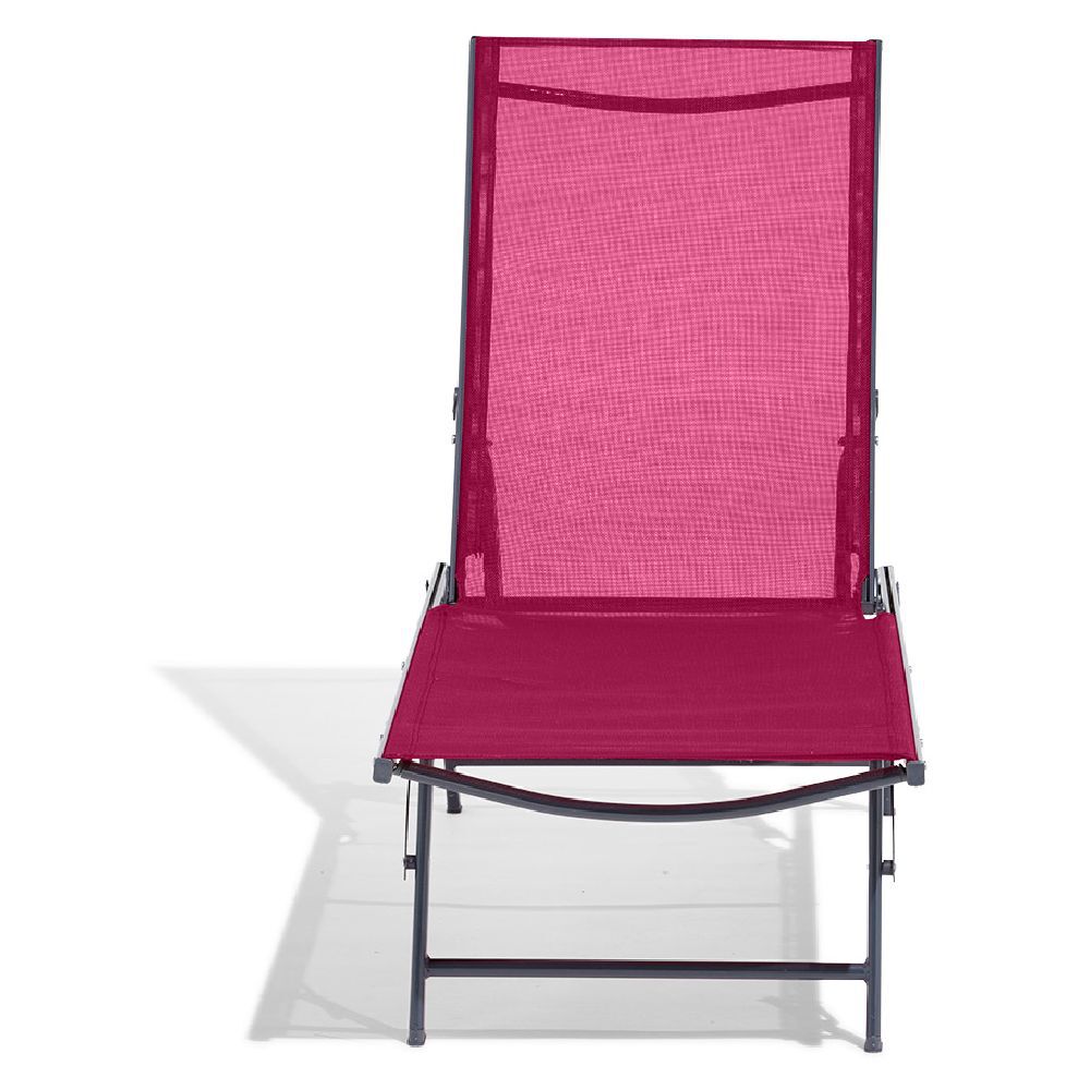 Transat bain de soleil Dream 5 positions rouge 181x55xH33/92cm