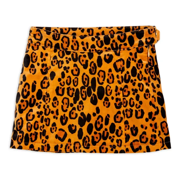 Mini Rodini Jupe Velours Bio Léopard | Orange