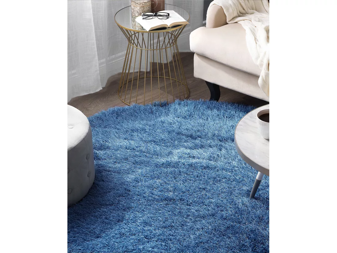 Tapis rond bleu CIDE